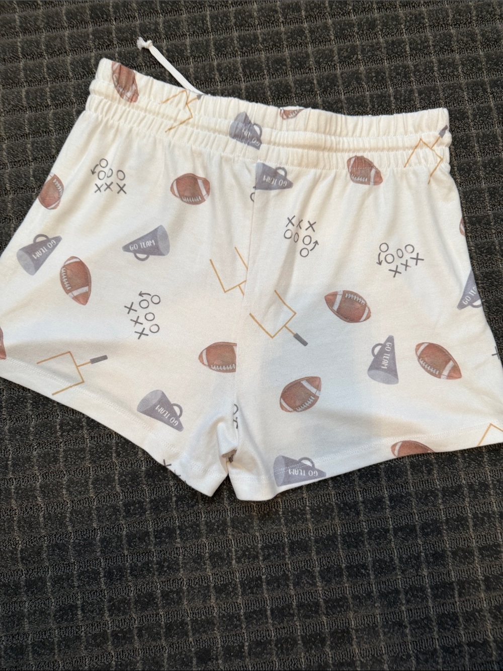 Z Supply Cream Football Print Lounge Shorts - Picture 3 of 4